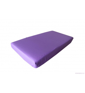 Detská bavlnená plachta do postieľky na gumu 120x60 cm farba fialová 