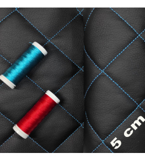 Ekokoža prešívaná, farba čierno-tyrkysová, metráž 145 cm Ekokoža prešívaná, farba čierno-tyrkysová, metráž 145 cm