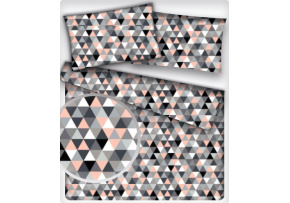 Bavlnená dekoračná látka vzor ružové trojuholníky 2 cm, metráž 160 cm Bavlnená dekoračná látka vzor ružové trojuholníky 2 cm, metráž 160 cm