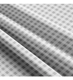 Bavlnená látka, vzor kocka 8mm, farba šedá, metráž 160 cm              