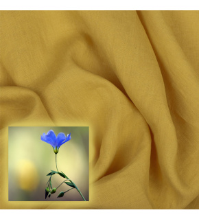 Ľanová prírodná látka Oskar farba horčicová 230 gr  