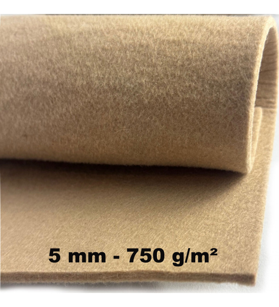 Technický filc 5 mm barva Béžová, šířka 100 cm