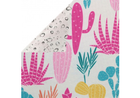 Nepremokavá látka Kodura kaktusy 12, farba bielá, metráž 150 cm Nepremokavá látka Kodura kaktusy 12, farba bielá, metráž 150 cm