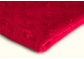 Látka Minky mikroplyš hviezdy, farba červená 29 Látka Minky mikroplyš hviezdy, farba červená 29