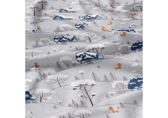 Vianočný vzor bavlnenej látky 206, metráž 160 cm