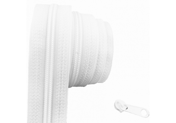 Zip spirálový bílý 3 mm metráž