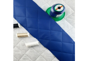 Ekokoža prešívaná ultrazvukom, farba tmavo-modrá, metráž 145 cm 