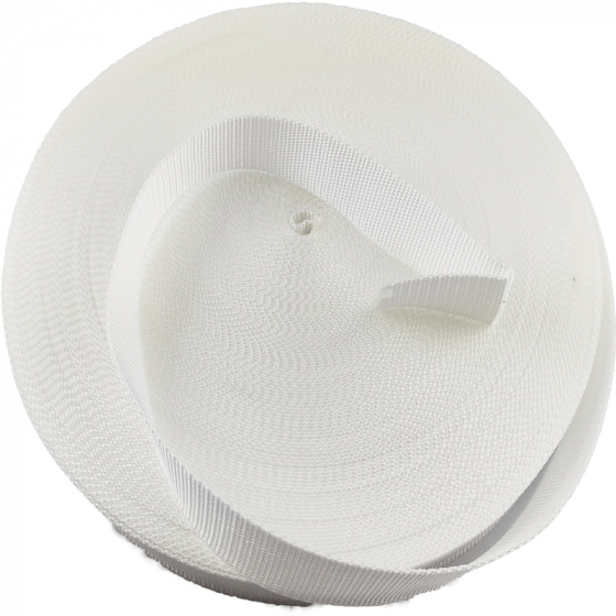 Polypropylénový kabelkový popruh 25 mm  bílý (balení 50 m)
