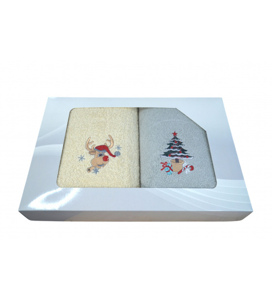 Sada ručníků Froté 2 ks, barva  Šedá a Ecru