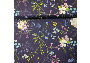 Bavlnené látky vzor Kvety na Granatovém Bavlnené látky vzor Kvety na Granatovém