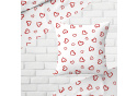 Bavlnená látka 018, vzor srdiečka, farba biela, metráž 160 cm          