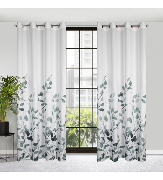 Rideaux motifs Marika couleur blanche 140 x 250 cm