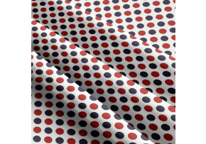 Detská bavlnená látka vzor granátová a červená bodka 22 mm, metráž 160 cm Detská bavlnená látka vzor granátová a červená bodka 22 mm, metráž 160 cm