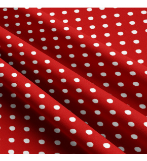 Bavlnená látka, vzor 10 mm malá bodka 141, farba červená, metráž 160 cm           