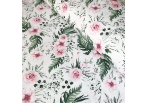 Bavlnená látka 43, vzor kvetiny, metráž 160 cm    