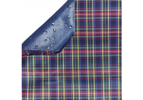 Nepremokavá látka Kodura Kocka, farba modrá, metráž 150 cm