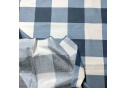 Tissu coton au métre couleur blanche carreaux bleu 8 cm