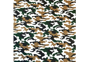 Bavlnená látka vzor moro hnedé a zelené, metráž 160 cm 