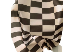 Látka do exteriéru na zahradné lehátka a húpacie siete, farba Béžovo-Hnědá Šachovnica 5x10 cm Látka do exteriéru na zahradné lehátka a húpacie siete, farba Béžovo-Hnědá Šachovnica 5x10 cm