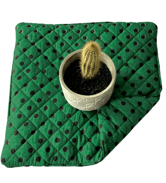 Sedák 40x40x2cm Bodka Čierna na Zelenom 