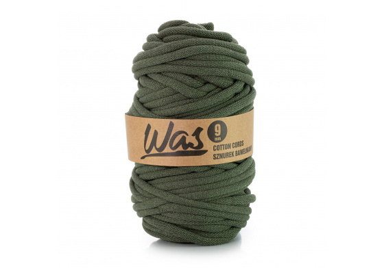 Bavlněná šňůra 9 mm, 50 m, khaki 250