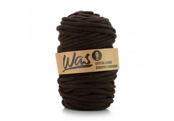 Bavlněná šňůra 9mm, 50m, tmavě hnědá 350