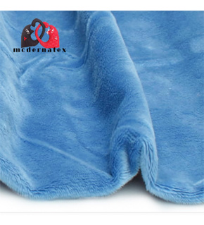 Jednofarebná látka Minky mikroplyš farba modrá 