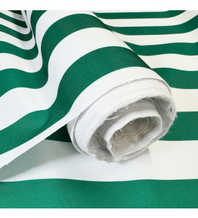 Látka do exteriéru na zahradné lehátka a húpacie siete, farba bielo-zelená, prúžok 5 cm