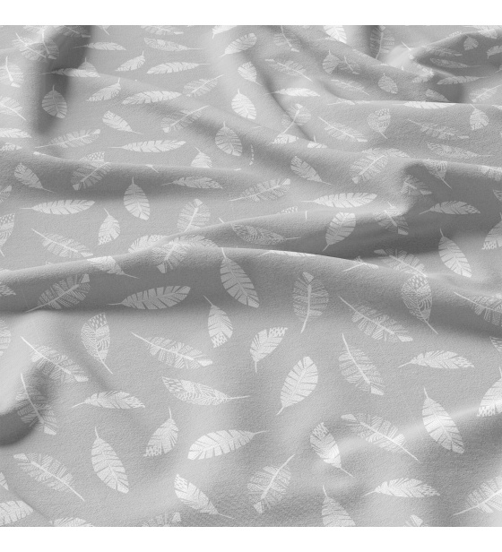 Bavlnená látka 494 , vzor šedé perka, metráž 160 cm 