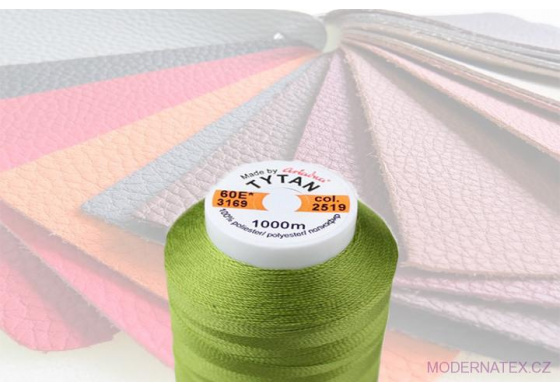 Čalounická šicí nitě TYTAN 60E 1000 m zelené barva 2519