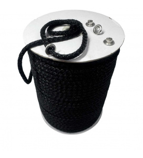 Bavlnené-Polyesterové lano 5 mm x 10 m, farba Čierna