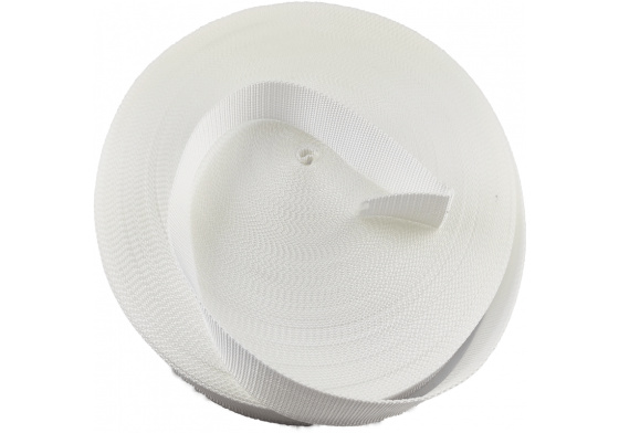 Polypropylénový kabelkový popruh 50 mm  bílý (balení 50 m)