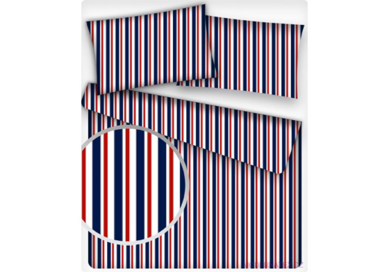 Dekorační dětské bavlněné látky metráž Proužek barva modrá a červená