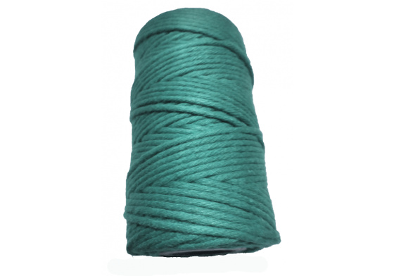 Šnúra pletená bavlnená, farba zelená 40 m