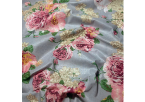 Bavlnené látky vzor Kvietky na Šedém Bavlnené látky vzor Kvietky na Šedém