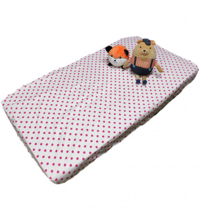 Detská bavlnená plachta do postieľky na gumu 120x60 cm vzor bodky