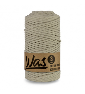 Bavlnená šnúra 3mm, 100m, farba sv. béžová 
