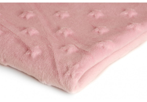 Látka Minky mikroplyš hviezdy, farba ružová 19 Látka Minky mikroplyš hviezdy, farba ružová 19