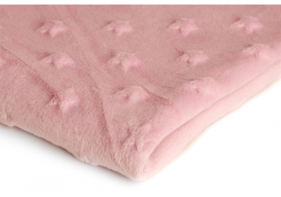 Látky mikroplyš hvězdy MINKY  barva růžová 19