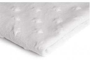 Látka Minky mikroplyš hviezdy, farba biela 01