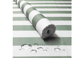 Nepremokavá látka, farba šedo-zelená prúžky, metráž 160 cm Nepremokavá látka, farba šedo-zelená prúžky, metráž 160 cm