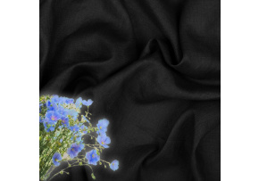 Ľanová prírodná látka Júlia farba čierna 154 gr/m2 1100