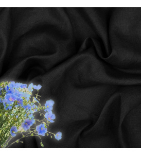 Ľanová prírodná látka Júlia farba čierna 154 gr/m2 1100