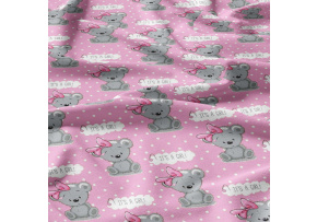 Bavlnená látka vzor It's a girl na ružovom podklade, metráž 160 cm Bavlnená látka vzor It's a girl na ružovom podklade, metráž 160 cm