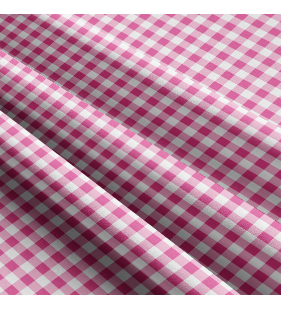 Bavlnená látka, vzor kocka 131, farba ružová ok, metráž 150 cm   