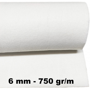 Technický filc 6 mm, farba bílá, metráž 150 cm 