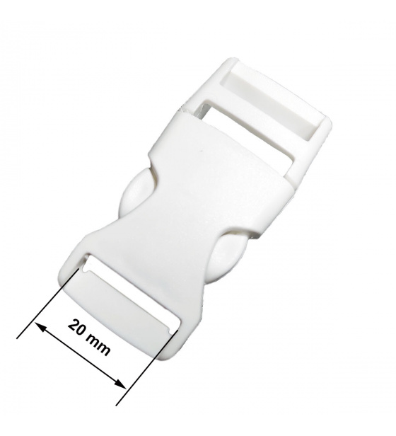 Spona plastová 20 mm farba Biela