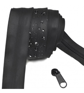 Vodeodolný zips špirálový, farba čierna 8 mm, metráž Vodeodolný zips špirálový, farba čierna 8 mm, metráž
