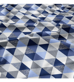 Bavlnená látka 481 vzor trojuholníky 9 cm, metráž 160 cm